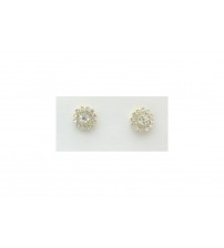 Tops (Earrings) Studded with American Diamond, Round Shape, Beautiful Design